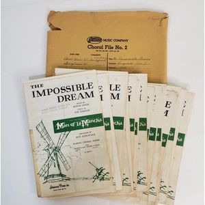 18 Vintage 1955 Choral Choir Sheet Music Impossible Dream Man of La Mancha  SAB